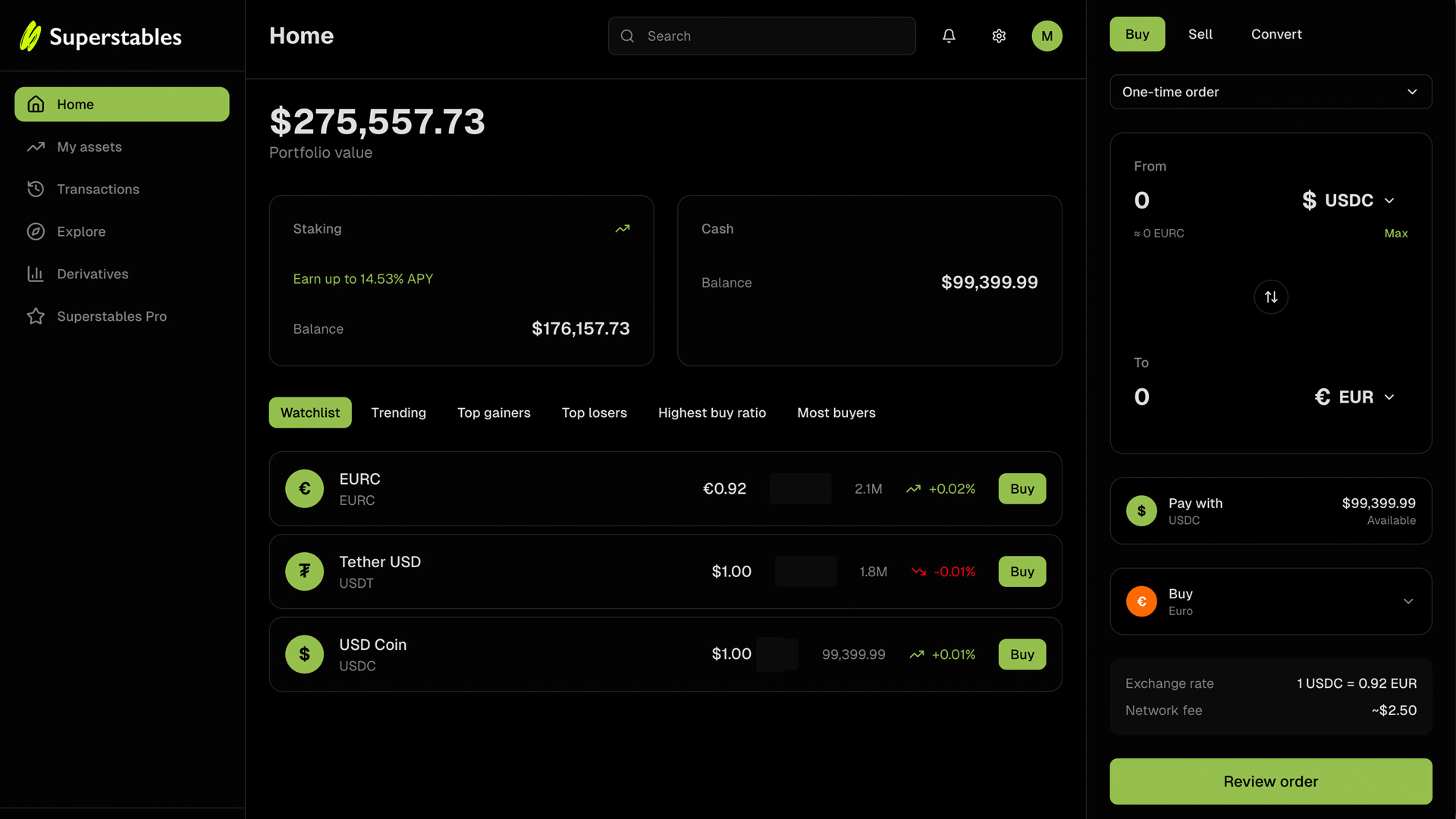 Aspect product interface showing connected banks